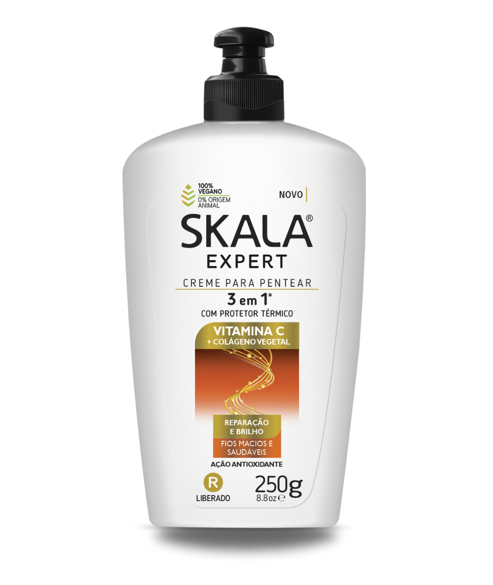 SKALA EXPERT CREME 3 En 1 (Sans Rinçage, Bouclage Et Thermoprotecteur) VITAMINE C + COLLAGÈNE VÉGÉTAL