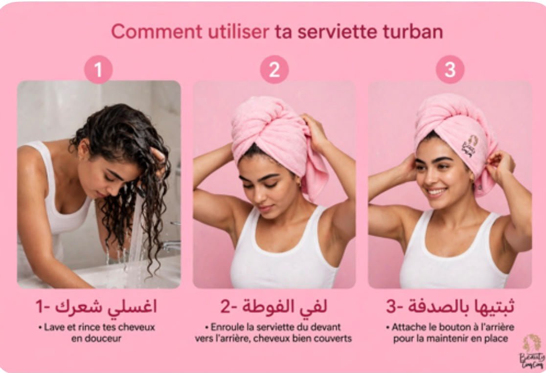 Serviette Turban en Microfibre pour Cheveux BEAUTY CINQ CINQ